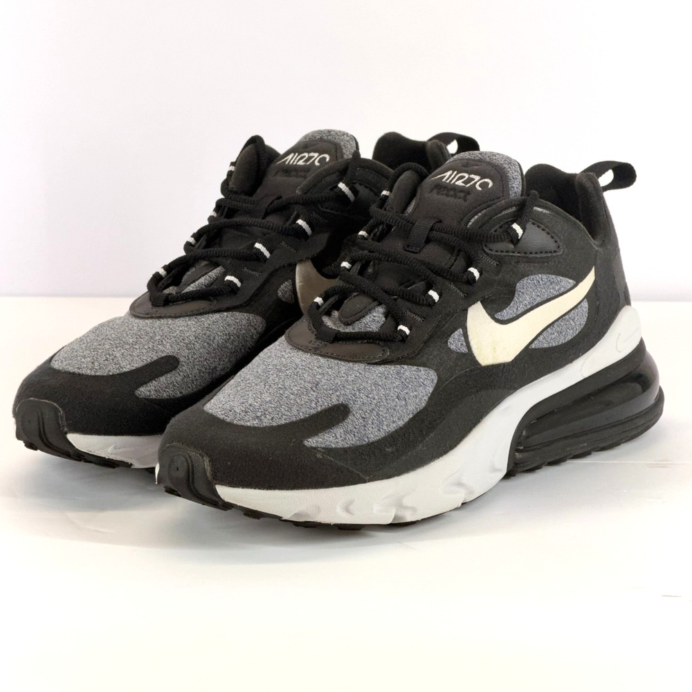 Nike Air Max 270 React Op-Art Men Size 8 Black Grey AO4971-001 Lace Up Running - Picture 2 of 10